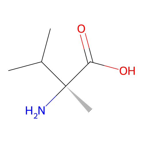 (S)-2-amino-2,3-dimethylbutanoic acid structure