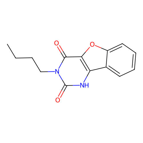 3-butyl-1H-[1]benzofuro[3,2-d]pyrimidine-2,4-dione structure