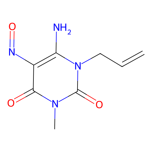 1-Allyl-6-amino-3-methyl-5-nitroso-2,4(1H,3H)-pyrimidinedione structure