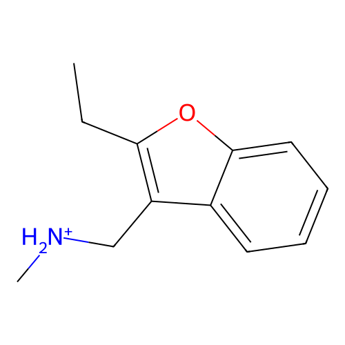 (2-Ethyl-1-benzofuran-3-yl)-N-methylmethanaminium structure