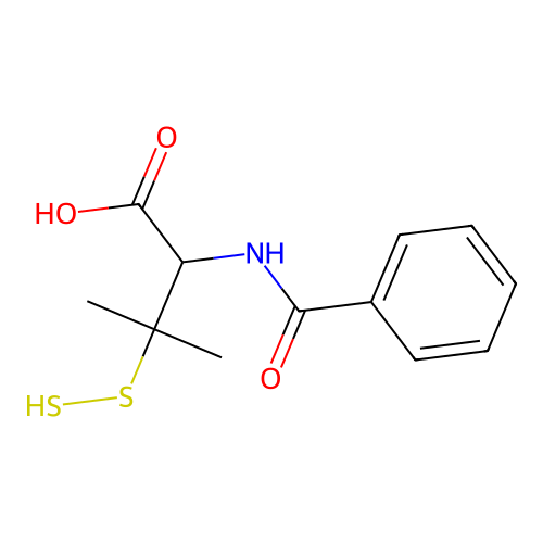 Valine, N-benzoyl-3-mercaptothio- structure