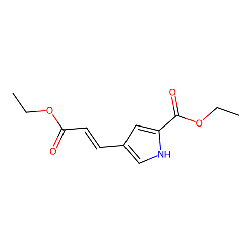 ethyl 4-(3-ethoxy-3-oxoprop-1-enyl)-1H-pyrrole-2-carboxylate structure