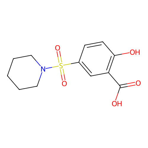 2-Hydroxy-5-(piperidin-1-ylsulfonyl)benzoic acid structure