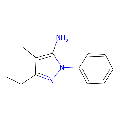 3-ethyl-4-methyl-1-phenyl-1H-pyrazol-5-amine structure
