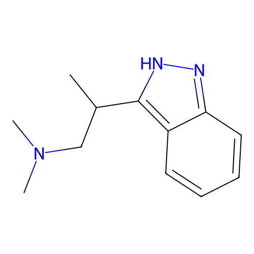 2-(2H-indazol-3-yl)-N,N-dimethylpropan-1-amine structure
