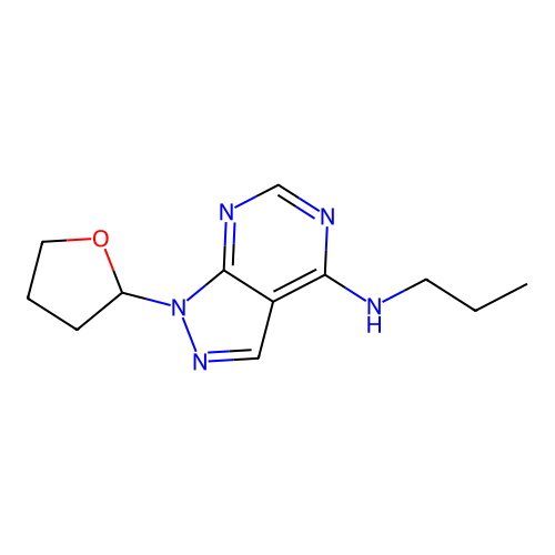 1-(oxolan-2-yl)-N-propylpyrazolo[3,4-d]pyrimidin-4-amine structure