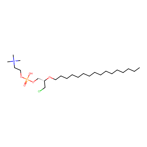 2-O-Hexadecyl-1-chloro-1-deoxy-rac-glycero-3-phosphocholine structure