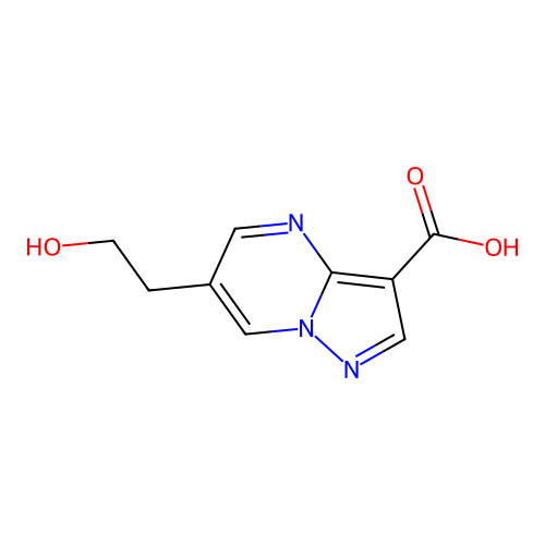 6-(2-Hydroxyethyl)pyrazolo[1,5-a]pyrimidine-3-carboxylic acid structure