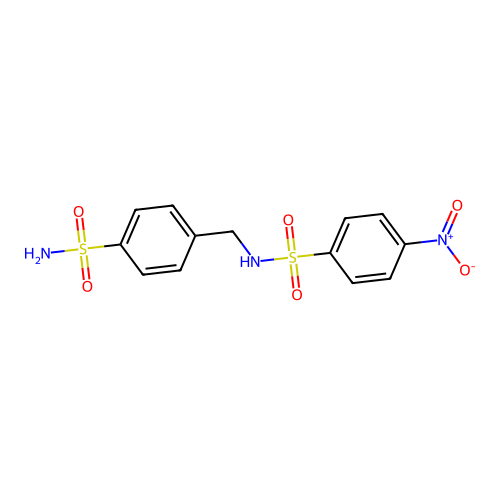 4-nitro-N-(4-sulfamoylbenzyl)benzenesulfonamide structure