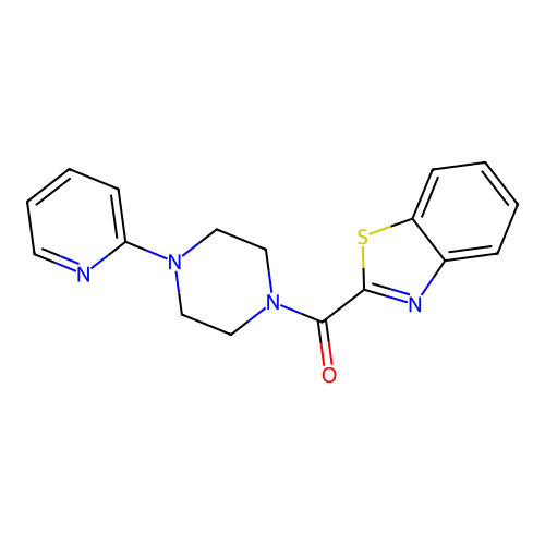 1,3-Benzothiazol-2-yl-[4-(2-pyridinyl)-1-piperazinyl]methanone structure