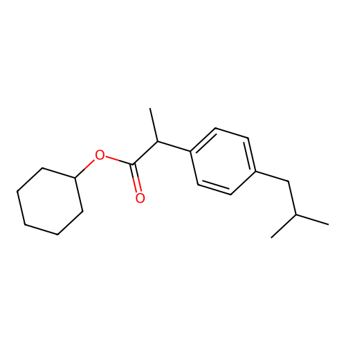 Cyclohexyl 2-(4-isobutylphenyl)propanoate structure
