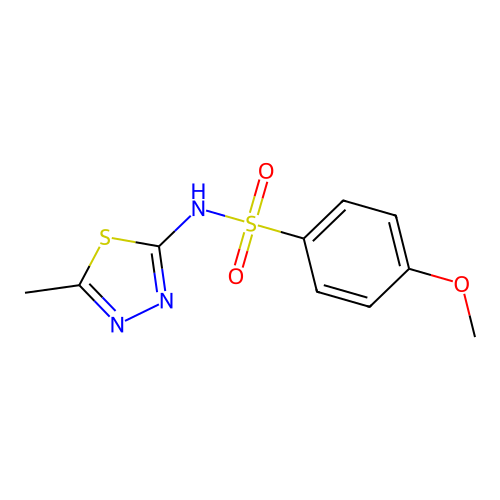 4-methoxy-N-(5-methyl-1,3,4-thiadiazol-2-yl)benzenesulfonamide structure