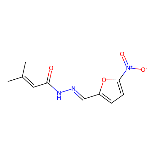 Crotonic acid, 3-methyl-, (5-nitrofurfurylidene)hydrazide structure