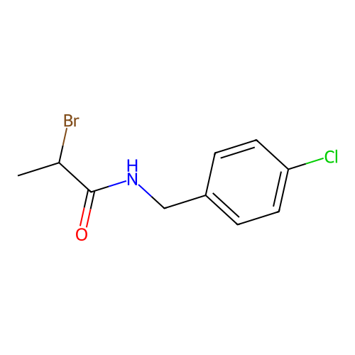 2-Bromo-N-((4-chlorophenyl)methyl)propanamide structure
