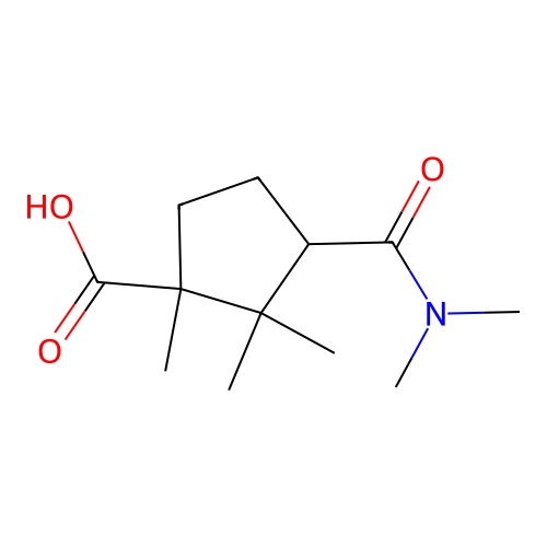 3-(Dimethylcarbamoyl)-1,2,2-trimethylcyclopentane-1-carboxylic acid structure
