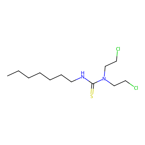 1,1-Bis(2-chloroethyl)-3-heptylthiourea structure
