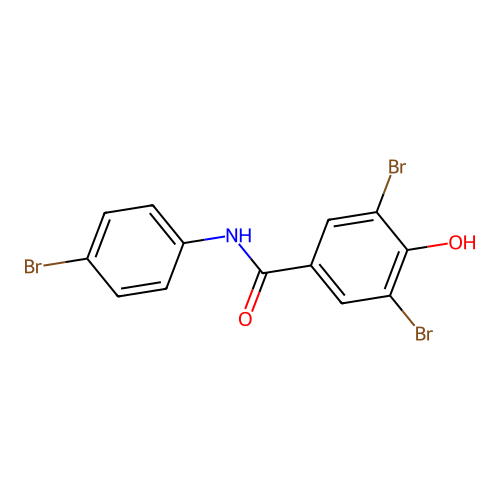 3,5-dibromo-N-(4-bromophenyl)-4-hydroxybenzamide structure