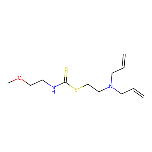 2-[Di(prop-2-en-1-yl)amino]ethyl (2-methoxyethyl)carbamodithioate structure