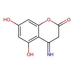 5,7-Dihydroxy-4-imino-2-oxochroman structure