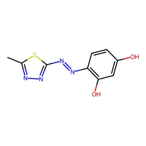 1,3-Benzenediol, 4-((5-methyl-1,3,4-thiadiazol-2-yl)azo)- structure