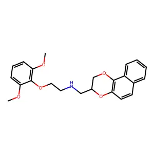 3-((-(2,6-Dimethoxyphenoxy)ethyl)amino)methyl-1,4-dioxane(1,2-b)naphthalene structure