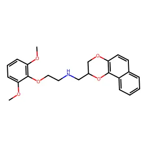 2-((2-(2,6-Dimethoxyphenoxy)ethyl)amino)methyl-1,4-dioxane(1,2-b)naphthalene structure