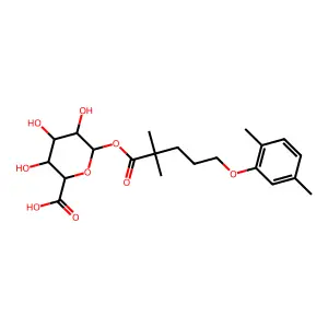 Gemfibrozil 1-O-acylglucuronide structure