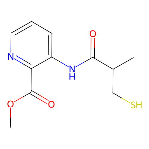 Methyl 3-(2-mercaptomethyl-propionamido)-picolinate structure