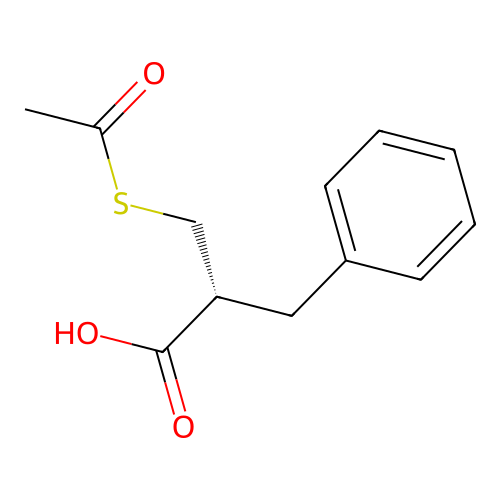 (R)-2-acetylthiomethyl-3-phenylpropanoic acid structure