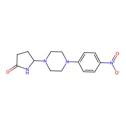 2-Pyrrolidinone, 5-(4-(4-nitrophenyl)-1-piperazinyl)- structure