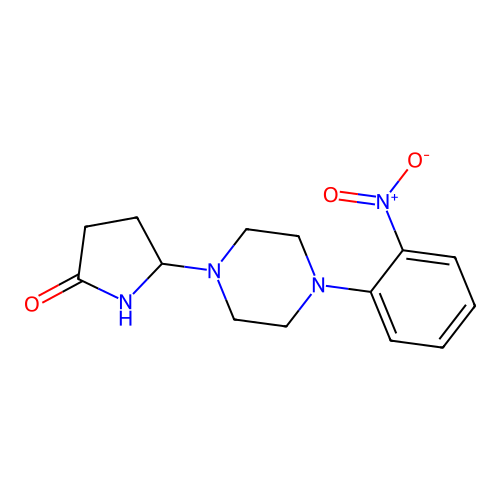 2-Pyrrolidinone, 5-(4-(2-nitrophenyl)-1-piperazinyl)- structure