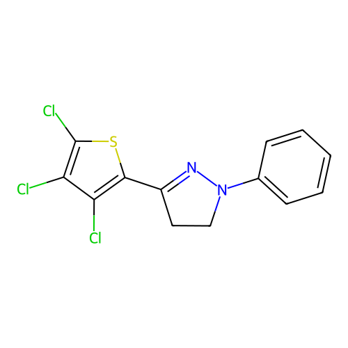1-Phenyl-3-(3,4,5-trichloro-2-thienyl)-2-pyrazoline structure