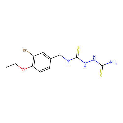 N-(3-bromo-4-ethoxybenzyl)hydrazine-1,2-dicarbothioamide structure