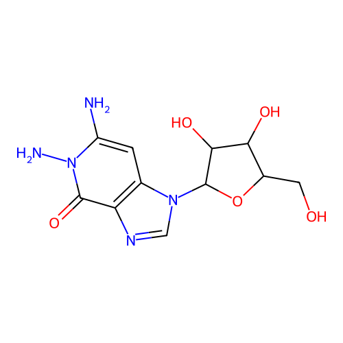 5,6-diamino-1-[3,4-dihydroxy-5-(hydroxymethyl)oxolan-2-yl]imidazo[4,5-c]pyridin-4-one structure