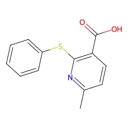 3-Pyridinecarboxylic acid, 6-methyl-2-(phenylthio)- structure
