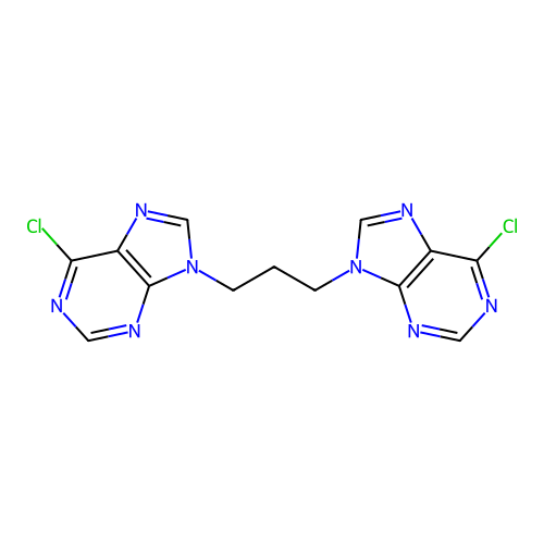 6-Chloro-9-[3-(6-chloropurin-9-yl)propyl]purine structure