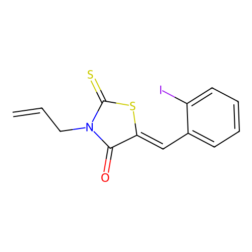 (5Z)-5-[(2-iodophenyl)methylidene]-3-prop-2-enyl-2-sulfanyli structure