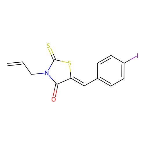 (5Z)-5-[(4-iodophenyl)methylidene]-3-prop-2-enyl-2-sulfanyli structure