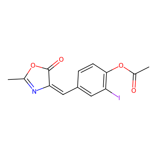 4-(4-Acetoxy-3-iodobenzal)-2-methyl-5-oxazolone structure