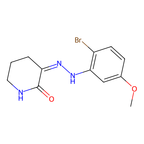 3-[(2-Bromo-5-methoxyphenyl)hydrazinylidene]piperidin-2-one structure