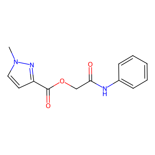 1-Methyl-1H-pyrazole-3-carboxylic acid phenylcarbamoylmethyl ester structure