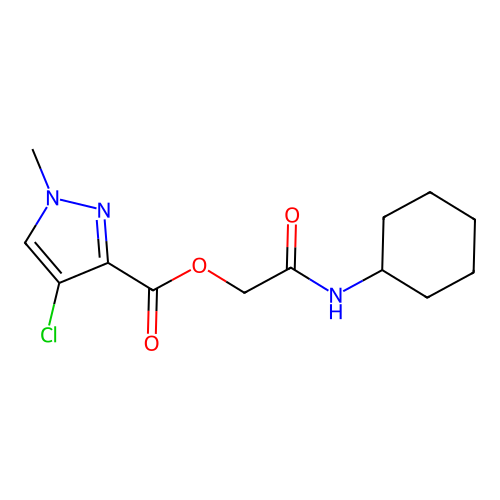 2-(cyclohexylamino)-2-oxoethyl 4-chloro-1-methyl-1H-pyrazole-3-carboxylate structure