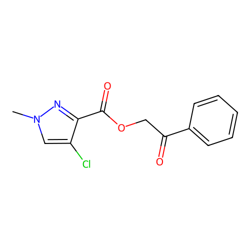 2-oxo-2-phenylethyl 4-chloro-1-methyl-1H-pyrazole-3-carboxylate structure