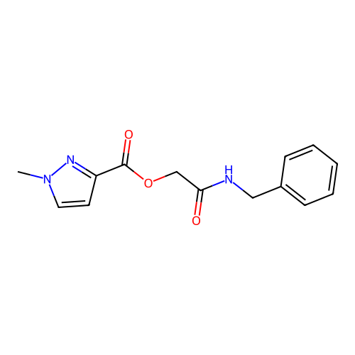 2-(benzylamino)-2-oxoethyl 1-methyl-1H-pyrazole-3-carboxylate structure