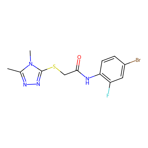 N-(4-bromo-2-fluorophenyl)-2-[(4,5-dimethyl-1,2,4-triazol-3-yl)sulfanyl]acetamide structure