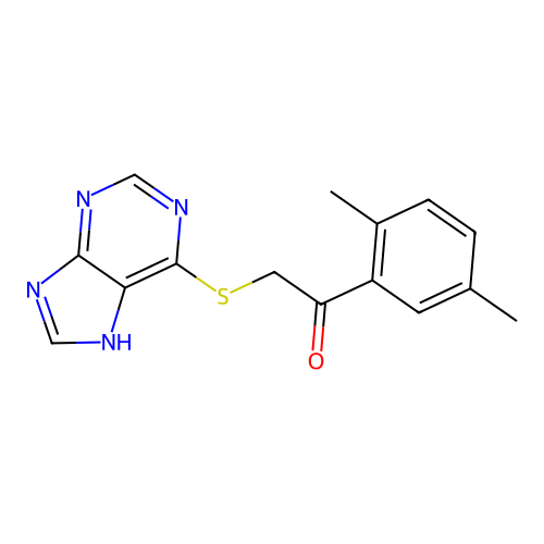 1-(2,5-dimethylphenyl)-2-(9H-purin-6-ylsulfanyl)ethanone structure
