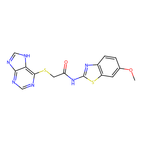 N-(6-methoxy-1,3-benzothiazol-2-yl)-2-(7H-purin-6-ylsulfanyl)acetamide structure