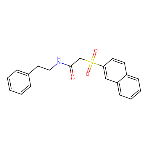 2-(2-naphthylsulfonyl)-N-(2-phenylethyl)acetamide structure