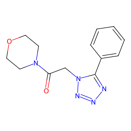 4-[(5-phenyl-1H-tetraazol-1-yl)acetyl]morpholine structure
