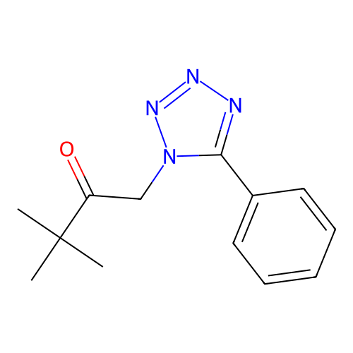 3,3-dimethyl-1-(5-phenyl-1H-tetraazol-1-yl)-2-butanone structure
